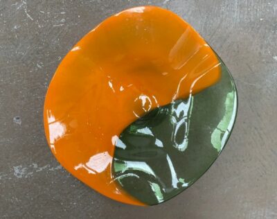 Mariposa Platter Handblown Glass | 40cm Orange & Lime
