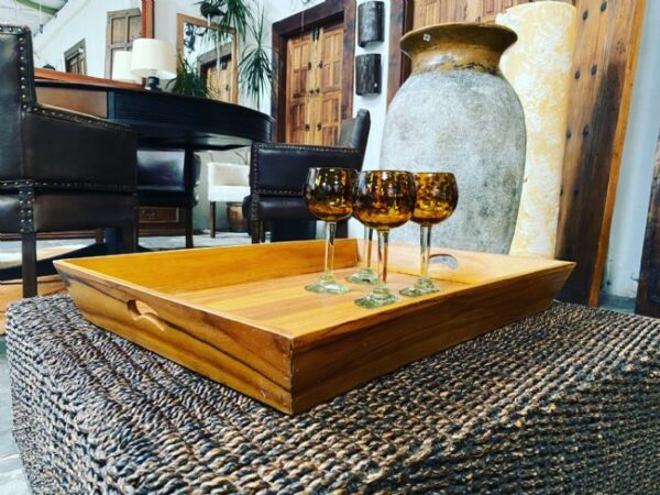 Solid Wood Teak Natural Tray 65 x 47cm