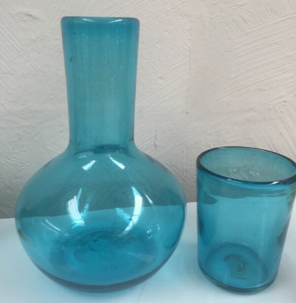 Carafe set 1 litre Turquoise 14 x 20cm