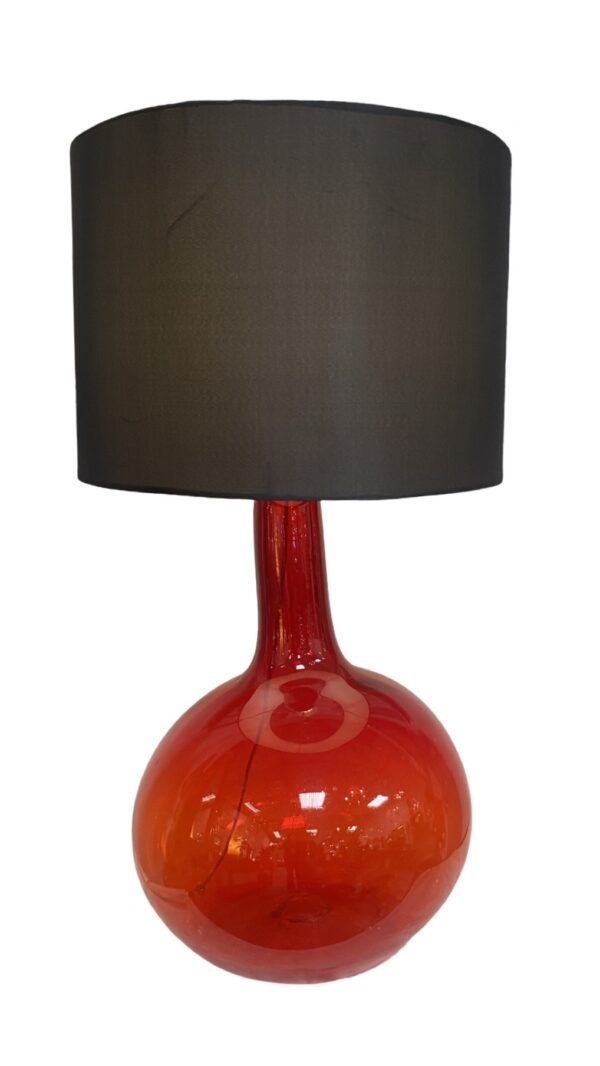 Red Glass Bottle Lamp