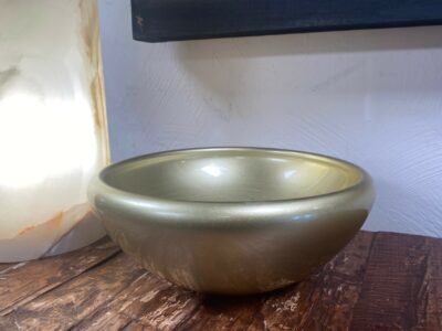 Metallic Old Gold Glass Bowl