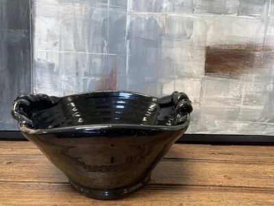 Mykonos Bowl Curled handles – Jet Black