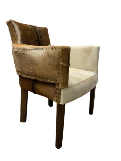 The Bilboa Chair | Tan & White Goat Hide