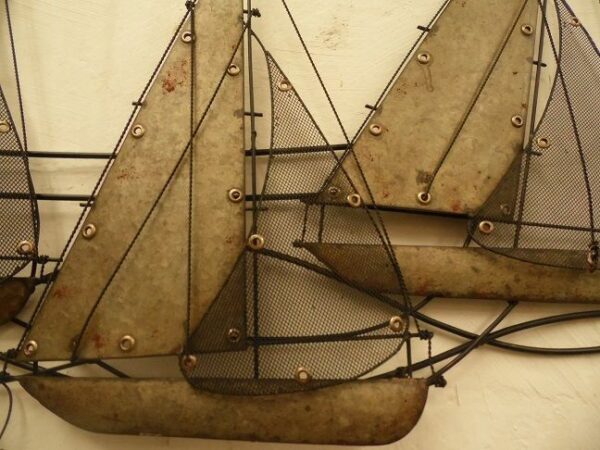 Iron Wall Art – Yachts – Pewter and Bronze 90 x 65