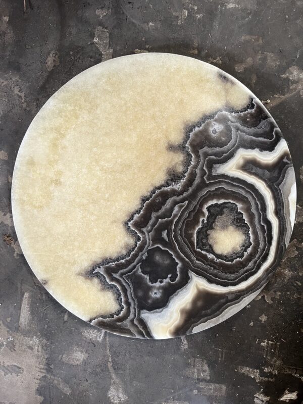 Platter 50cm Cream & Grey Onyx Marble