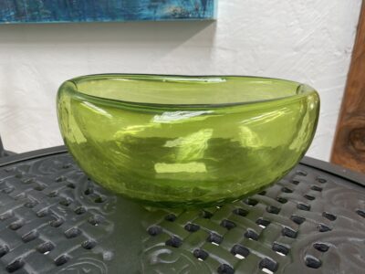 Double glass bowl 20cm handblown Lime