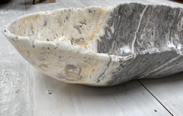 Chalupa Trough Bowl 85-95cm long Cream & Grey Onyx