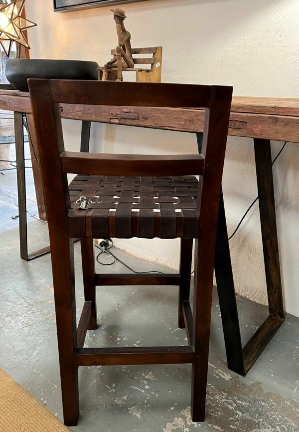 Bar Stool Plaited Leather Seat