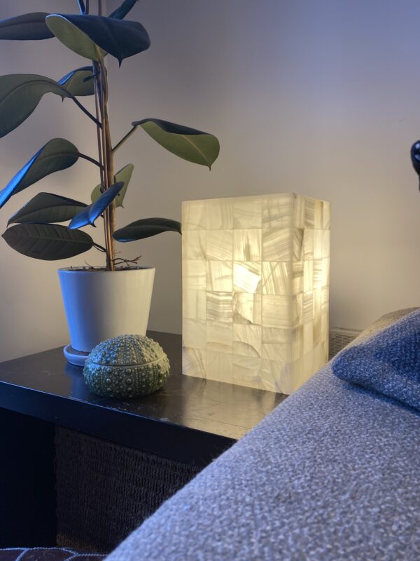 Cubo Onyx Table Lamp | Crystalline Marquetry